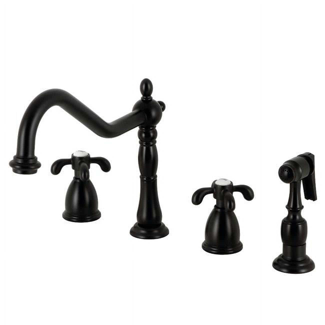 Kingston Brass French Country Widespread Kitchen Faucet with Brass