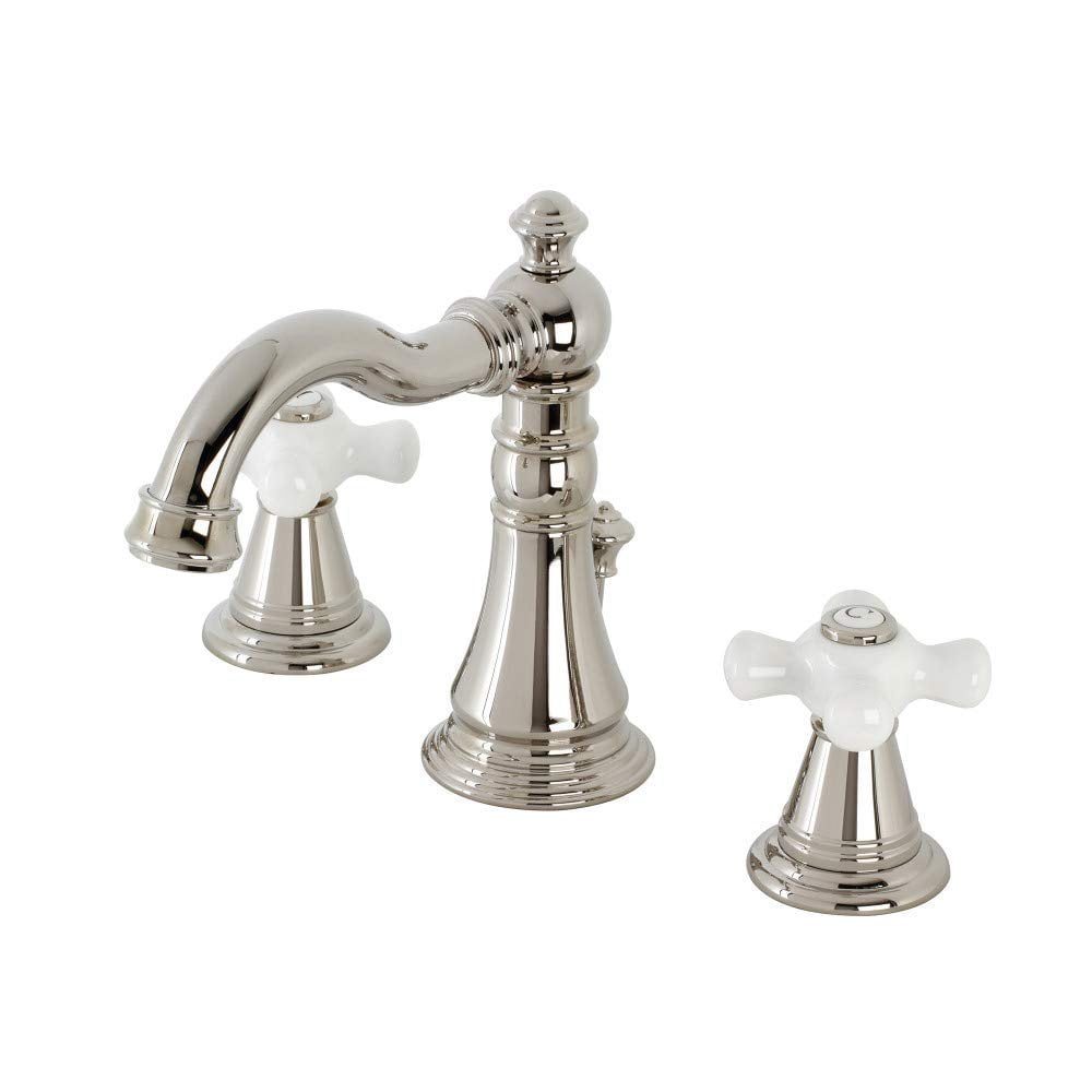 Victorian Inspired Polished Nickel Widespread Bathroom Faucet