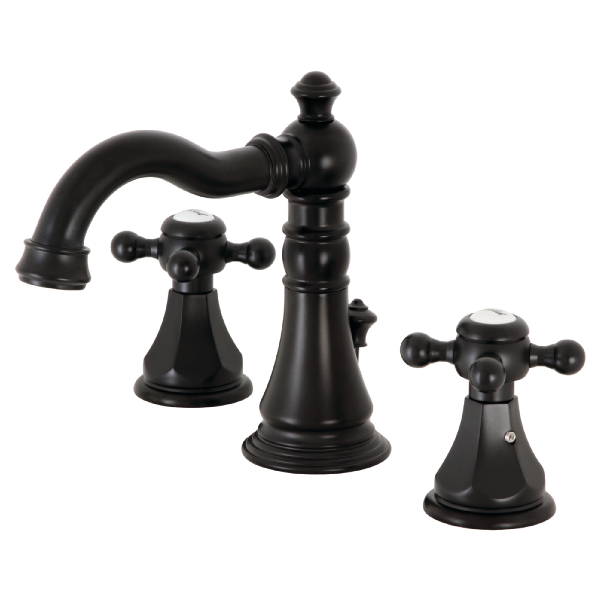 Kingston Brass FSC1970BX Metropolitan Widespread Bathroom Faucet with Brass Pop-Up, Matte Black