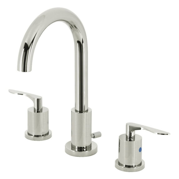 Kingston Brass FSC8929SVL Serena Widespread Bathroom Faucet with Brass Pop-Up, Polished Nickel