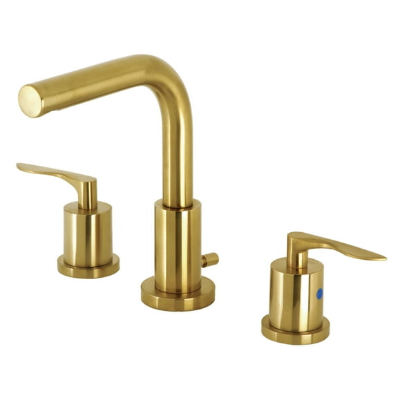 Kingston Brass FSC8953SVL Serena Widespread Bathroom Faucet with Brass Pop-Up, Brushed Brass