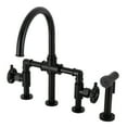 thumbnail image 1 of Kingston Brass Fuller Bridge Kitchen Faucet Matte Black, 1 of 5