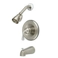 thumbnail image 1 of Kingston Brass GKB1637 Water Saving Magellan Single Handle Tub and Shower Faucet with 1.5GPM Showerhead, Satin Nickel/ Chrome, 1 of 5