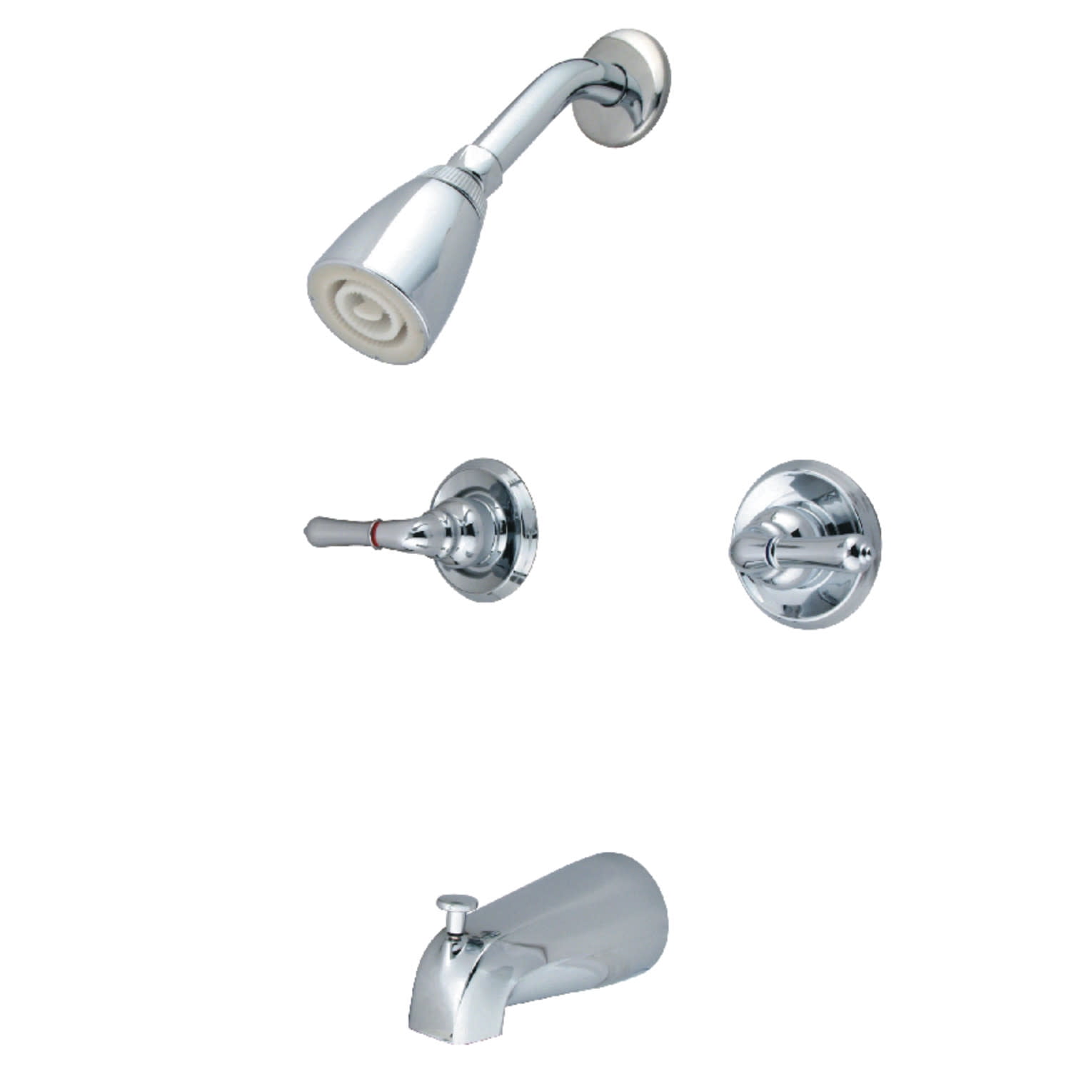 Polished Chrome Wall Mounted Tub and Shower Faucet Set