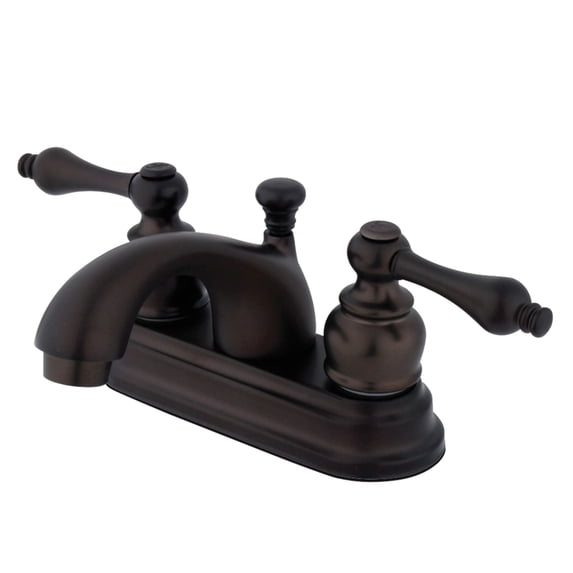 Kingston Brass GKB2605AL Water Saving Vintage Centerset Lavatory Faucet with Lever Handles and Retail Pop-Up, Oil Rubbed Bronze
