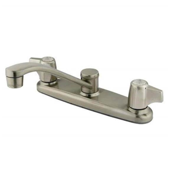 Kingston Brass GKB261SN Water Saving Magellan Centerset Kitchen Faucet with Canopy Handles, Satin Nickel