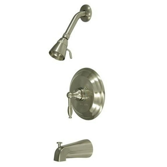 Kingston Brass GKB2638KL Water Saving Knight Tub & Shower Faucet with Lever Handle, Satin Nickel