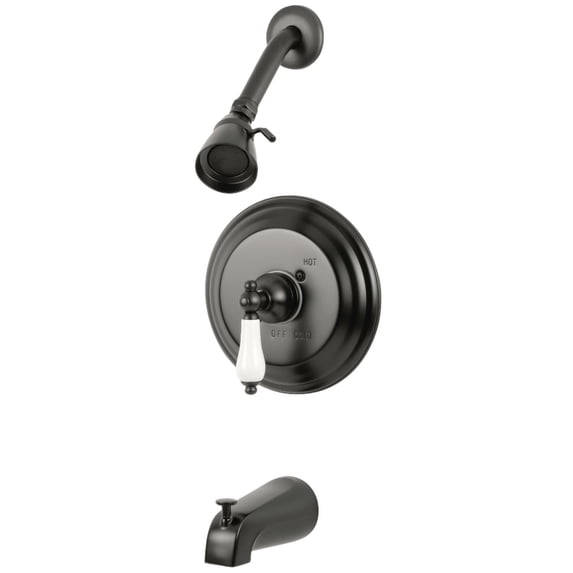 Kingston Brass GKB3635PL Restoration Tub and Shower Faucet, Oil Rubbed Bronze