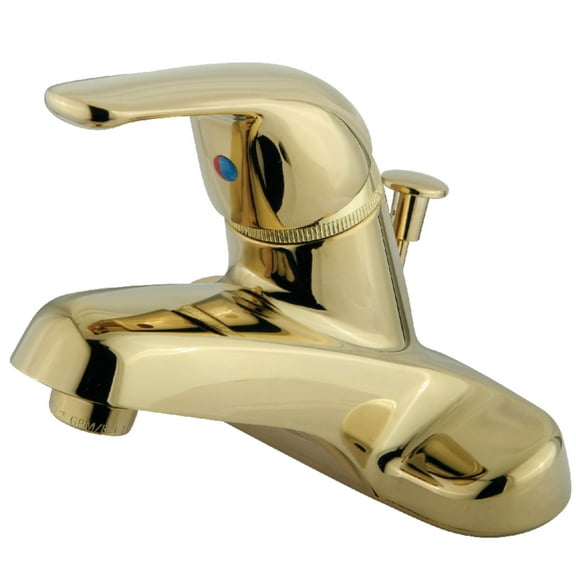 Kingston Brass GKB542 Water Saving Chatham Centerset Lavatory Faucet with Single Lever Handle and ABS Pop-Up, Polished Brass