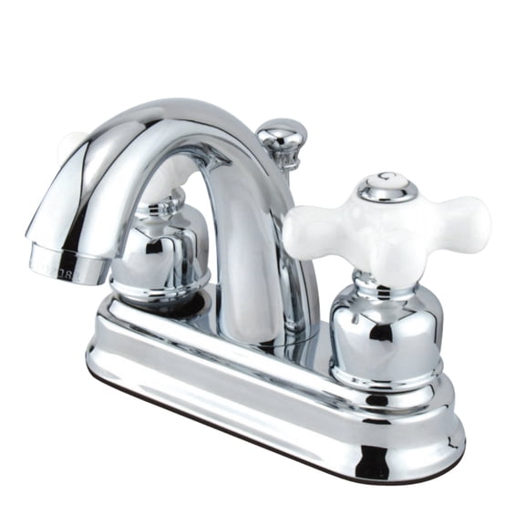 Kingston Brass GKB5611PX Water Saving Restoration Centerset Lavatory Faucet with Porcelain Cross Handles, Chrome