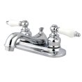 thumbnail image 1 of Kingston Brass GKB601PL Water Saving Restoration Centerset Lavatory Faucet with Porcelain Lever Handles, Chrome, 1 of 2