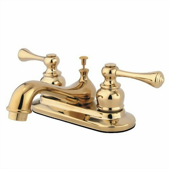 Kingston Brass GKB602BL Water Saving Vintage Centerset Lavatory Faucet with Lever Handles, Polished Brass