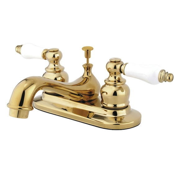 Kingston Brass GKB602PL 4 in. Centerset Bathroom Faucet, Polished Brass