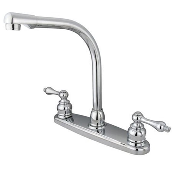 Kingston Brass GKB711ALLS Water Saving Victorian High Arch Kitchen Faucet with Lever Handles, Chrome