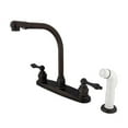 thumbnail image 1 of Kingston Brass GKB715AL Water Saving Victorian High Arch Kitchen Faucet with Lever Handles and Sprayer, Oil Rubbed Bronze, 1 of 7