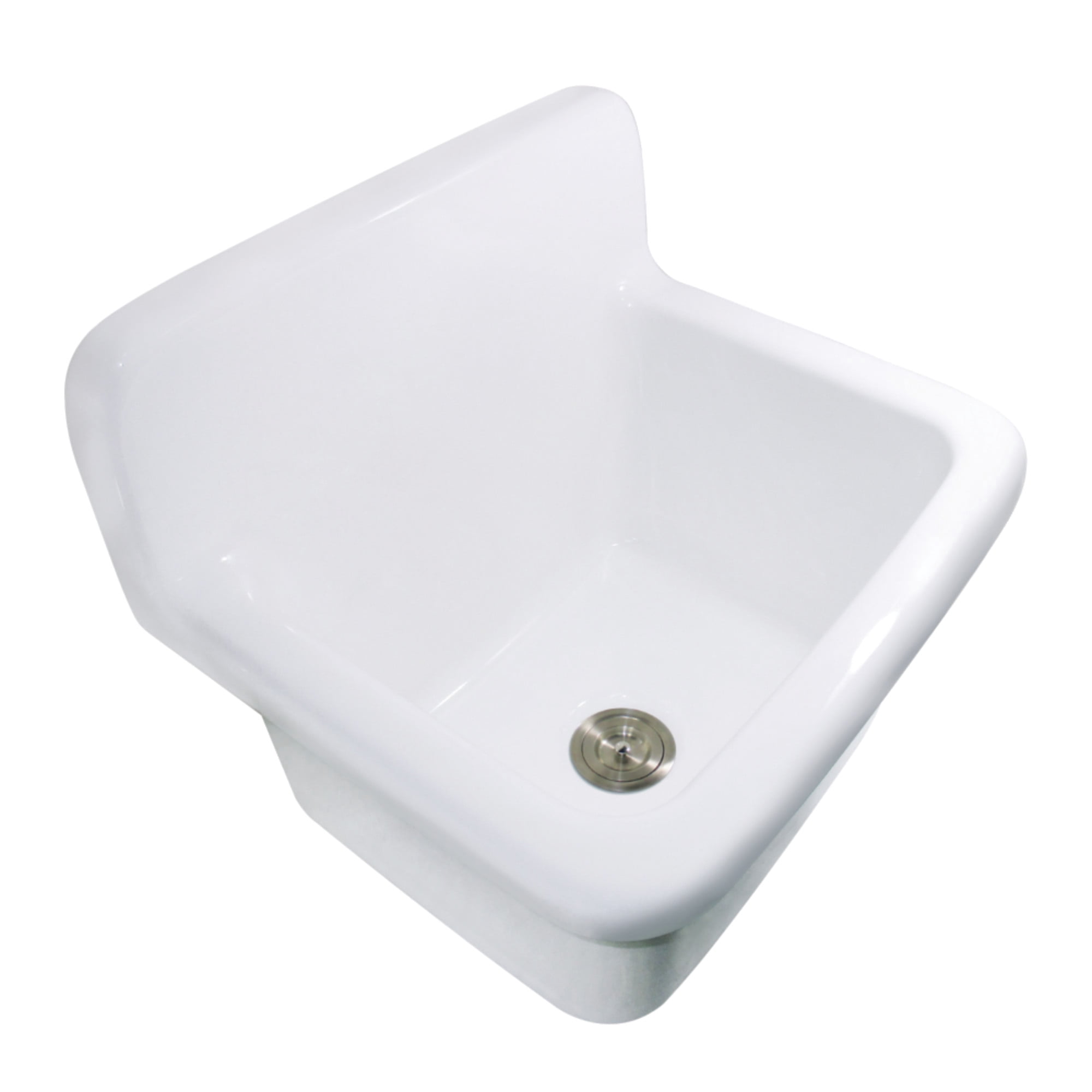 Gourmetier GPKWS221820 Persepolis Galley 22-Inch Ceramic Single Bowl Wall Mount Kitchen Sink with Strainer in White