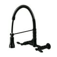 thumbnail image 1 of Gourmetier GS1240AL Heritage Double-Handle Wall-Mount Pre-Rinse Bridge Kitchen Faucet, Matte Black, 1 of 4