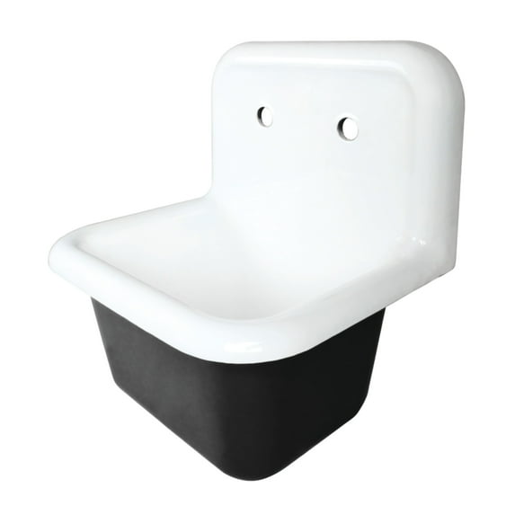 Kingston Brass GCLWS221811 Petra Galley 22" Cast Iron Wall Mount Utility Sink, White