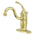 thumbnail image 1 of Kingston Brass Georgian Single-Handle 1-Hole Deck Mount Bathroom Faucet Polished Brass Brass Finish, 1 of 2
