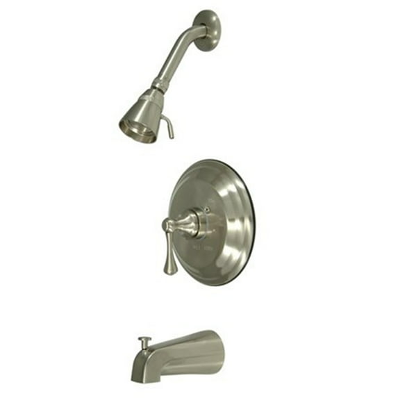 Kingston Brass GKB2638BL Water Saving Metropolitan Tub & Shower Faucet with Lever Handles, Satin Nickel