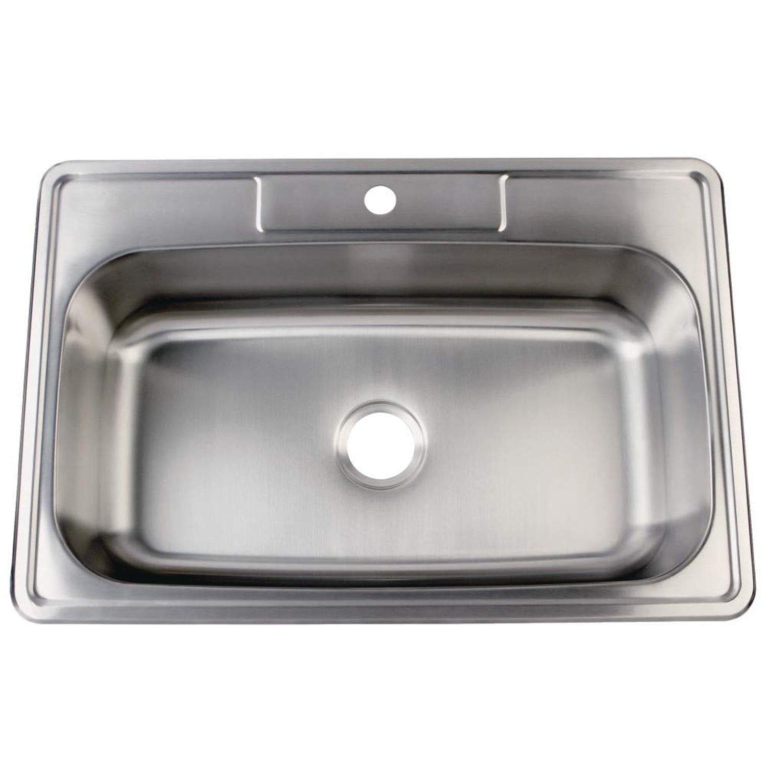 Brushed Stainless Steel Single Bowl Drop-In Kitchen Sink