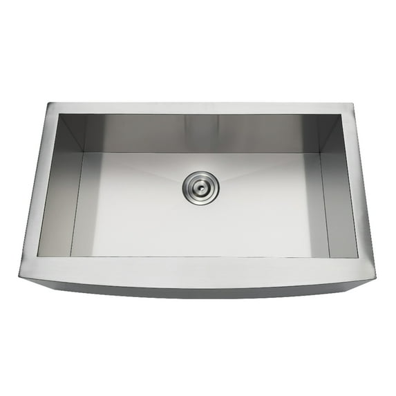 Gourmetier GKTSF33209 Uptowne 33" Stainless Steel Apron-Front Single Bowl Farmhouse Kitchen Sink with Strainer, Brushed
