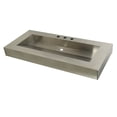 thumbnail image 1 of Kingston Brass GLTS49225 49-Inch Stainless Steel Console Sink (8-Inch, 3-Hole) in Brushed Stainless Steel, 1 of 5
