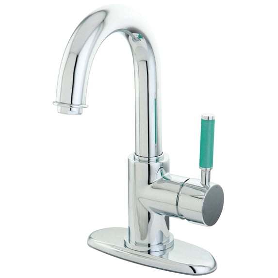 Kingston Brass FS8431DGL Green Eden Single Handle Lavatory Faucet with Push-up Drain, Chrome - Polished Chrome