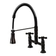 thumbnail image 1 of Kingston Brass GS1275AX Heritage Double-Handle 2-Hole Deck-Mount Pre-Rinse Bridge Kitchen Faucet in Oil Rubbed Bronze, 1 of 5