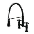 thumbnail image 1 of Kingston Brass GS1270AX Heritage Two-Handle Deck-Mount Pull-Down Sprayer Kitchen Faucet, Matte Black, 1 of 1