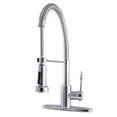 thumbnail image 1 of Kingston Brass GSY8881NKL Nustudio Single-Handle 1-or-3 Hole Deck Mount Pre-Rinse Kitchen Faucet in Polished Chrome, 1 of 5