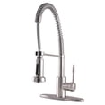 thumbnail image 1 of Kingston Brass GSY8888NKL Nustudio Single-Handle 1-or-3 Hole Deck Mount Pre-Rinse Kitchen Faucet in Brushed Nickel, 1 of 5