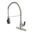 thumbnail image 1 of Gourmetier GS8891DKL Kaiser Single-Handle Pre-Rinse Kitchen Faucet, Polished Chrome/Black Stainless Steel, 1 of 3