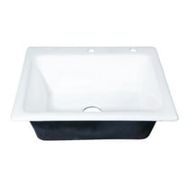 Kingston Brass GT252292 Towne 25" Cast Iron Self-Rimming Single Bowl Drop-In Kitchen Sink, 2-Hole, White