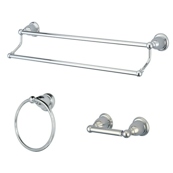 Kingston Brass BAK175348C Heritage 3 Piece Bathroom Accessory Set, Polished Chrome