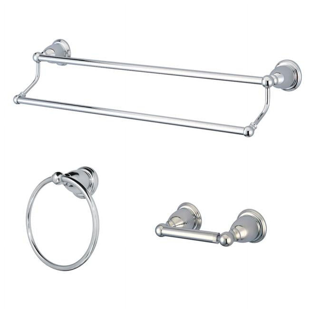 Polished Chrome 3-Piece Metal Bathroom Hardware Set