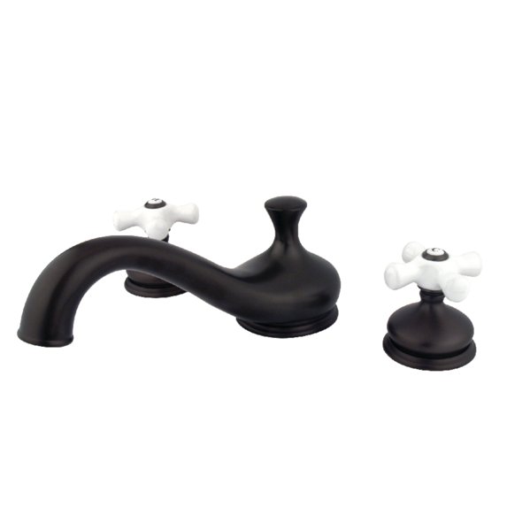 Kingston Brass KS3335PX Heritage Two-Handle Deck Mount Roman Tub Faucet, Oil Rubbed Bronze