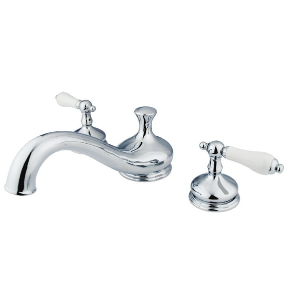Kingston Brass KS3331PL Heritage Two-Handle Deck Mount Roman Tub Faucet, Polished Chrome