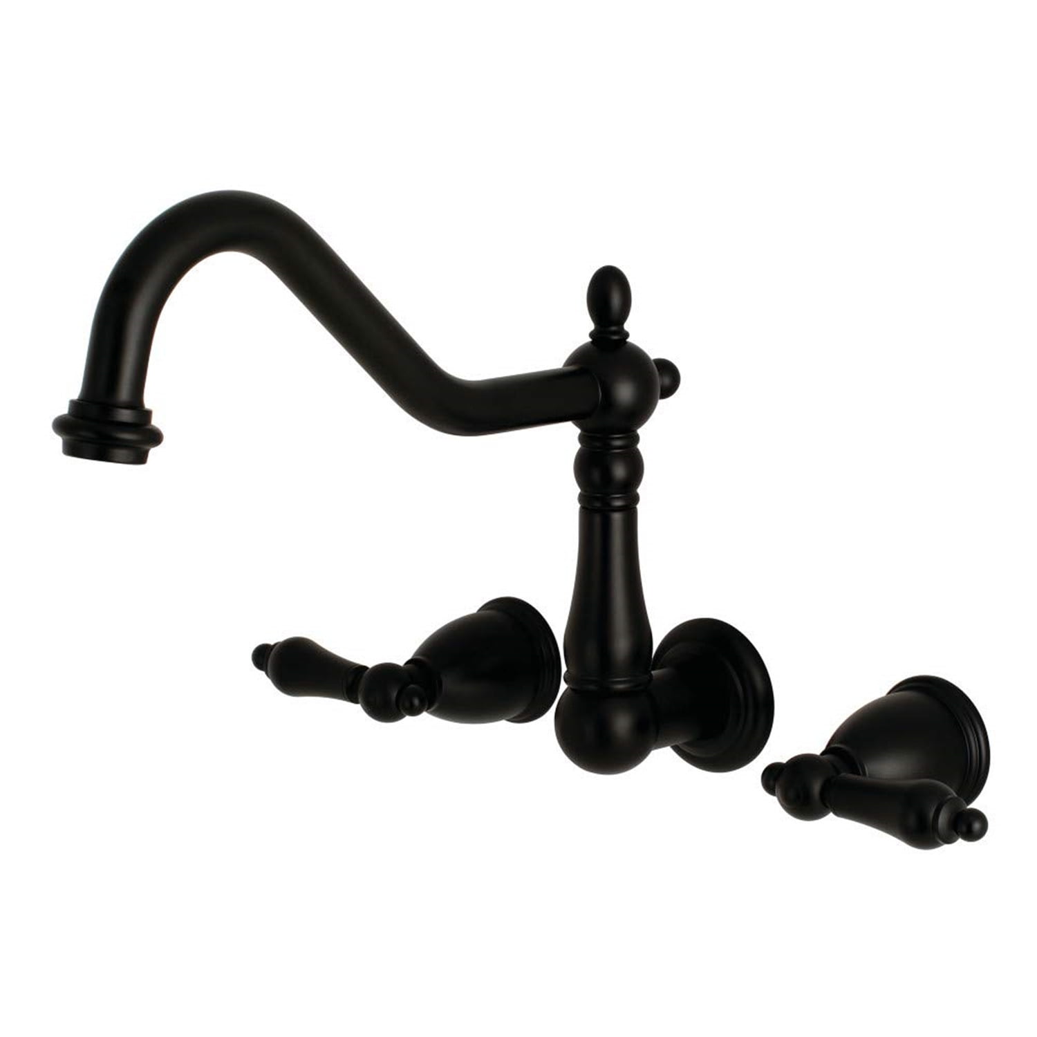 Kingston Brass Heritage Roman Tub Faucets With Matte Black Finish KS1020AL