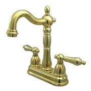 Kingston Brass Heritage KB1492AL Bar Faucet Without Pop-Up Rod, Polished Brass