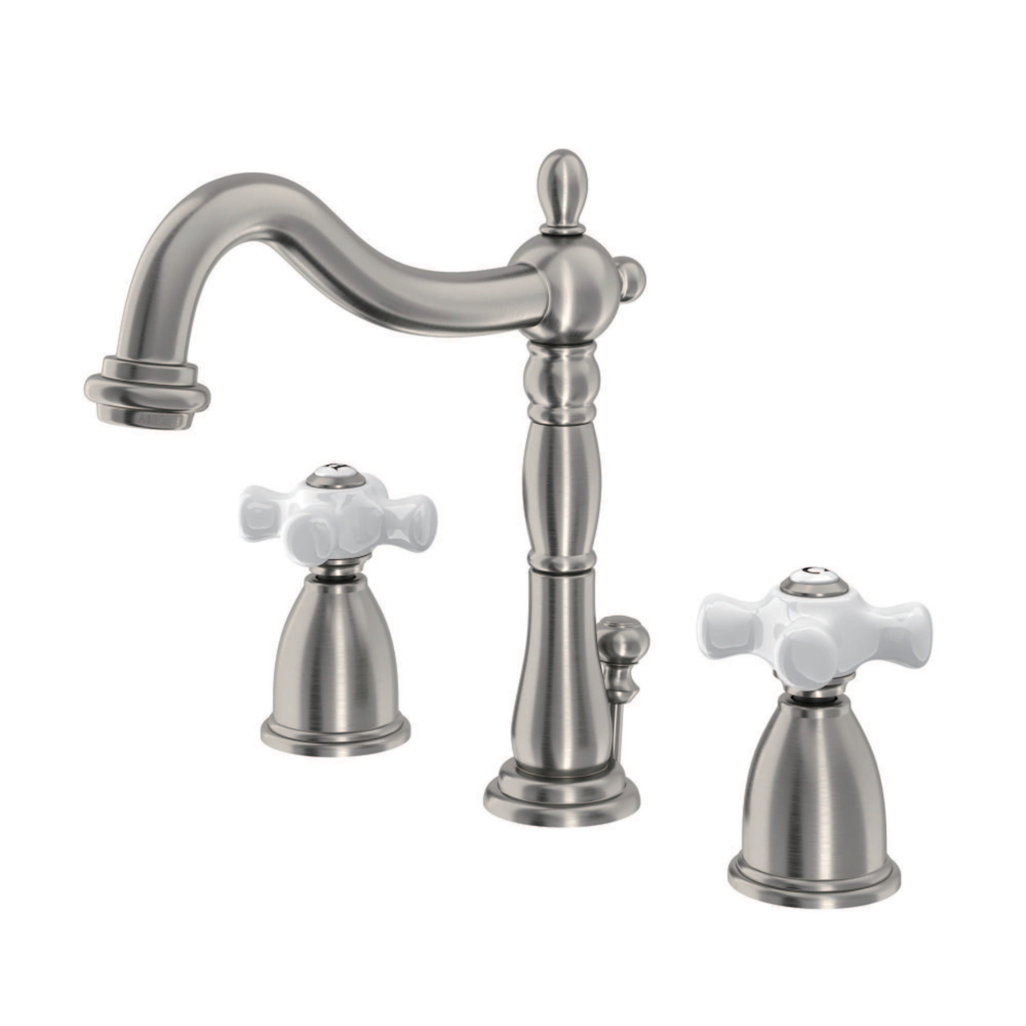 Heritage Polished Nickel Widespread Bathroom Faucet with Drain