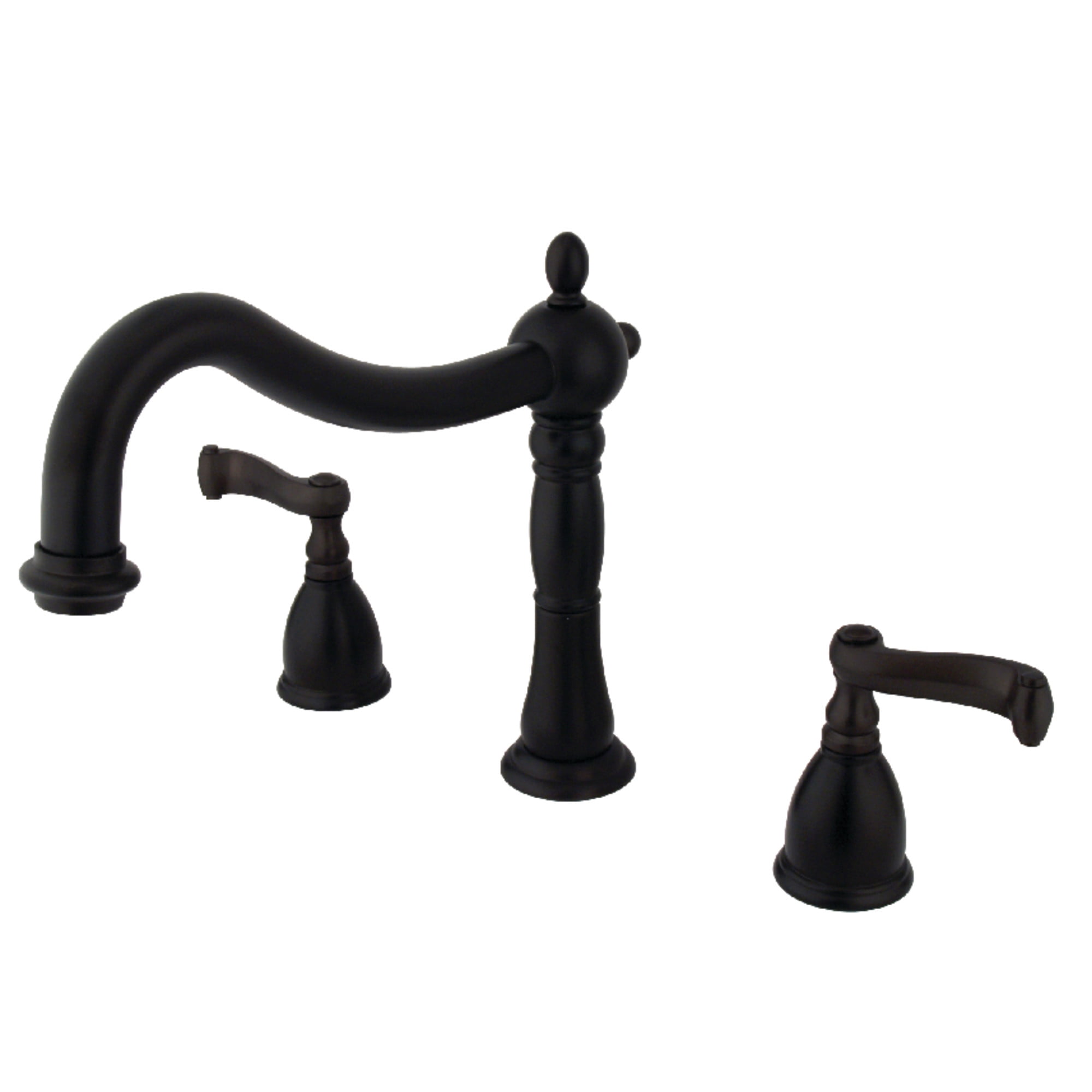 Kingston Brass KS1345FL Heritage Two-Handle Deck Mount Roman Tub Faucet, Oil Rubbed Bronze