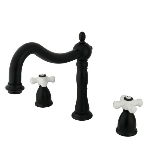 Kingston Brass KS1345PX Heritage Two-Handle Deck Mount Roman Tub Faucet, Oil Rubbed Bronze