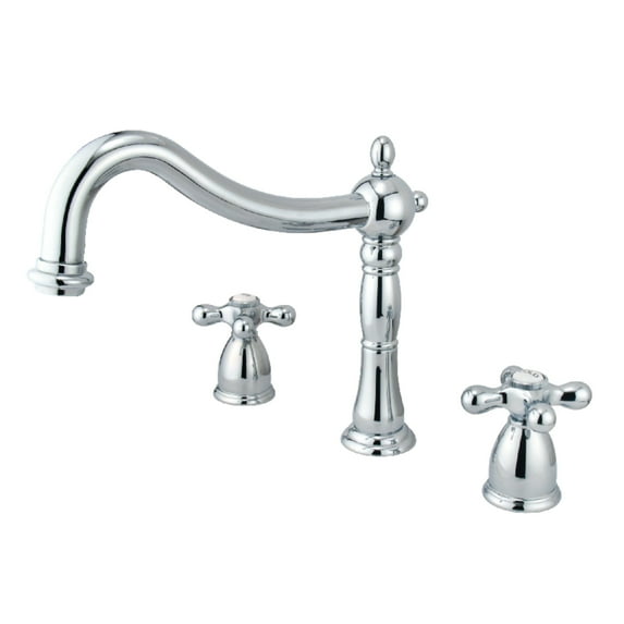 Kingston Brass KS1341AX Heritage Two-Handle Deck Mount Roman Tub Faucet, Polished Chrome
