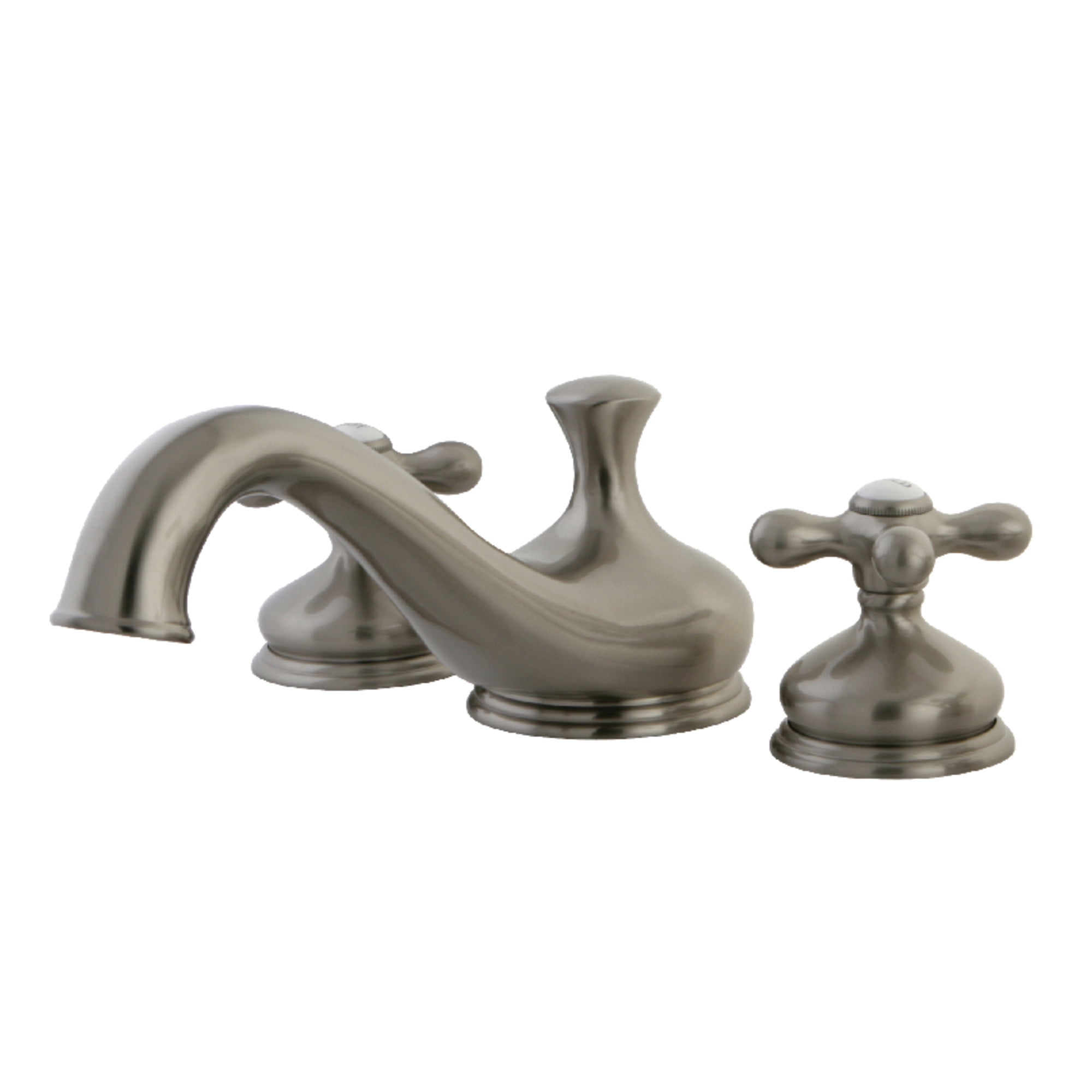 Kingston Brass KS3338AX Heritage Two-Handle Deck Mount Roman Tub Faucet, Brushed Nickel