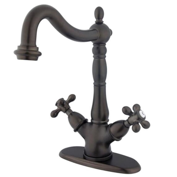 Kingston Brass Heritage Two Handle Vessel Sink Faucet with Optional Cover Plate