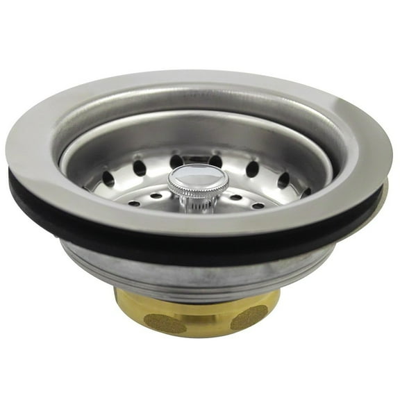 Gourmetier Made to Match K111B Stainless Steel Kitchen Sink Waste Basket with Brass Nut, Satin Nickel