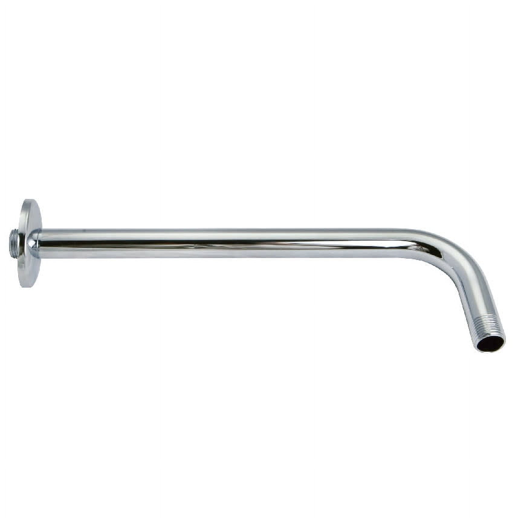 Polished Chrome 13-Inch J-Shaped Shower Arm with Flange