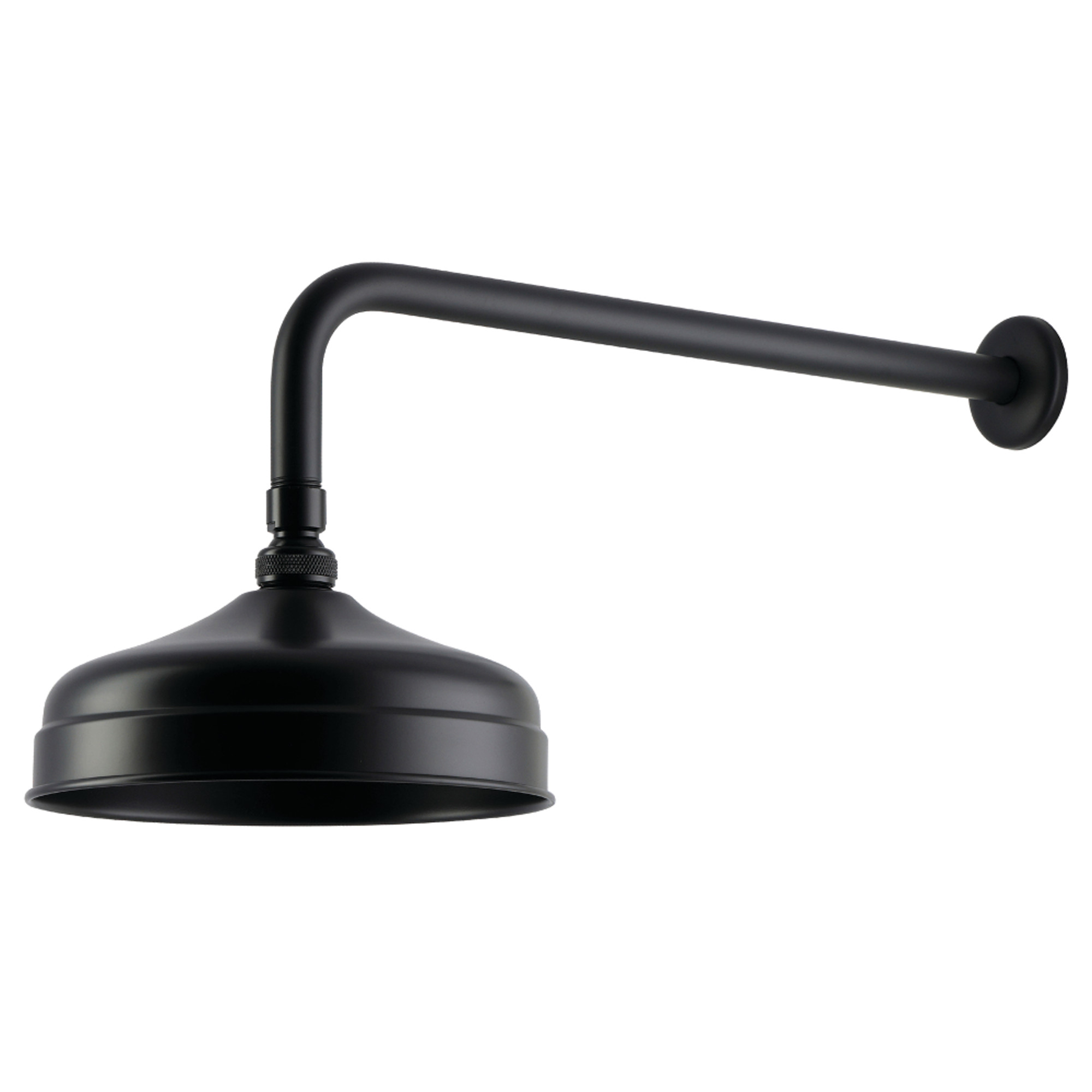 Kingston Brass K124K10 Trimscape 8" Round Raindrop Brass Shower Head with 17" Shower Arm, Matte Black