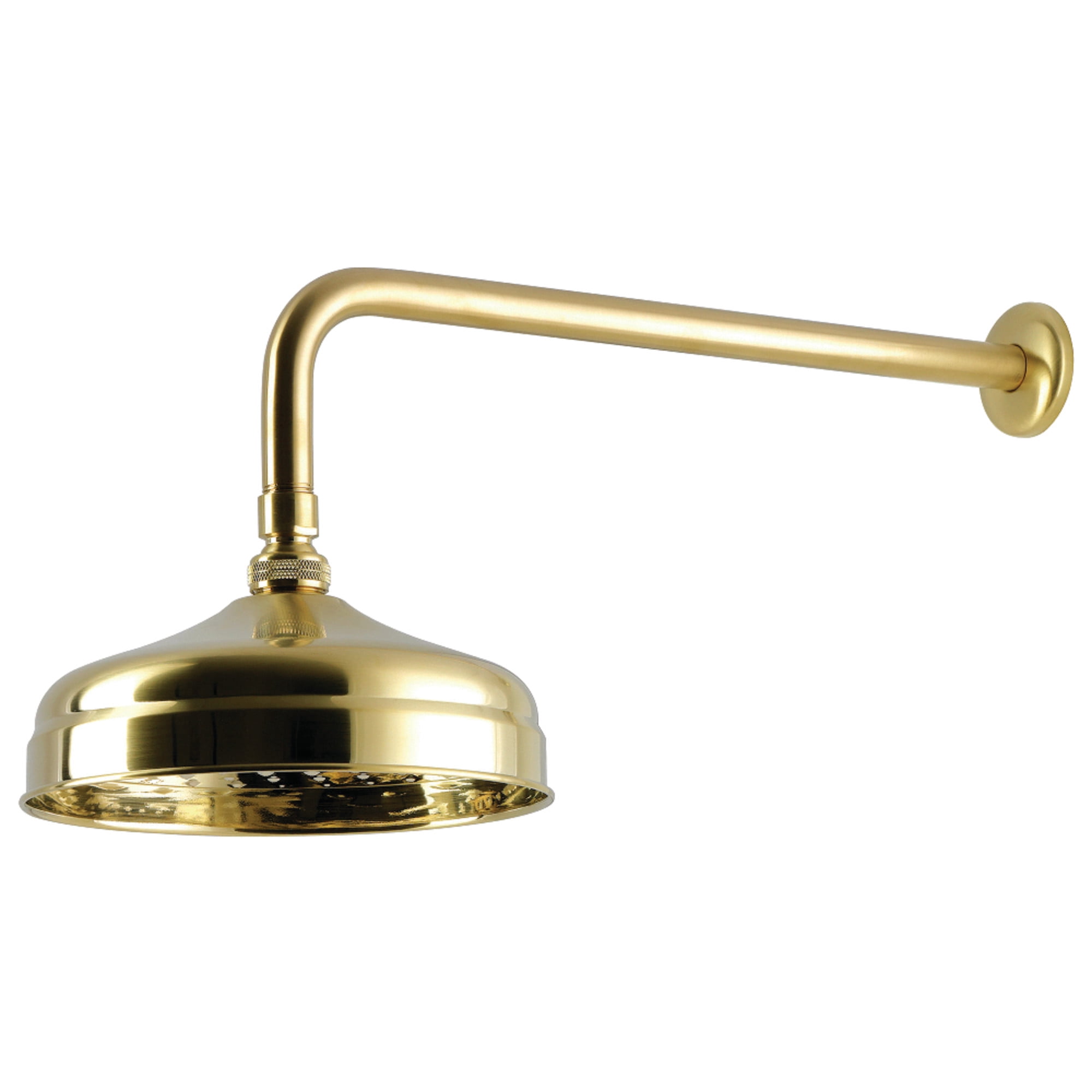 Kingston Brass K124K17 Trimscape 8" Round Raindrop Brass Shower Head with 17" Shower Arm, Brushed Brass